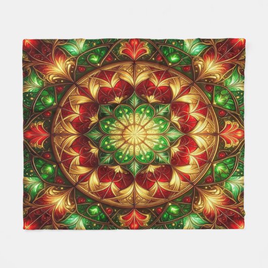 Decorative Red Green Fleece Blanket (Voorkant (Horizontaal))