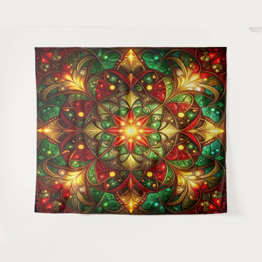 Decorative Red Green Holiday Backdrop Wandkleed (Voorkant (horizontaal))