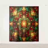 Decorative Red Green Holiday Backdrop Wandkleed (Voorkant)