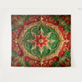 Decorative Red Green Holiday Backdrop Wandkleed (Voorkant (horizontaal))