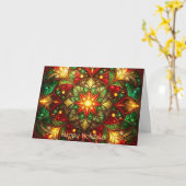 Decorative Red Green Holiday Card Kaart (Gele Bloem)