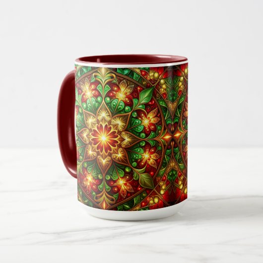 Decorative Red Green Holiday Mug (Devant gauche)