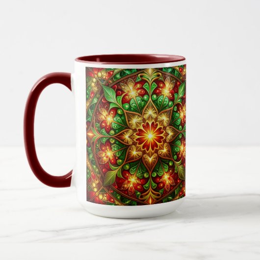 Decorative Red Green Holiday Mug Mok (Links)