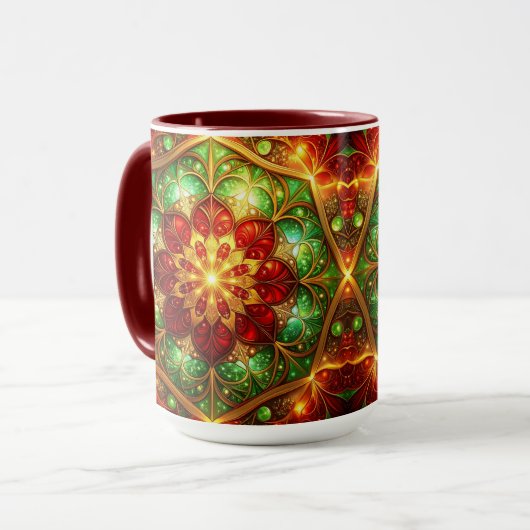 Decorative Red Green Holiday Mug Mok (Voorkant links)