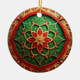 Decorative Red Green Holiday Ornament