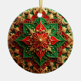 Decorative Red Green Holiday Ornament