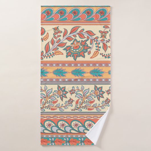Decorative seamless pattern of borders with flower (Serviette de bain)