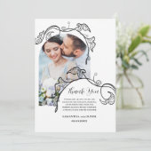 Decorative Simple Photo Wedding Thank You Card Save The Date (Staand voorkant)