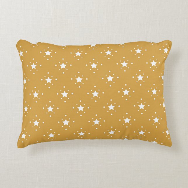 Decorative Stars on Gold Background Accent Kussen (Voorkant)