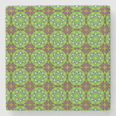 decorative symmetrical geometric pattern coaster  stenen onderzetter (Voorkant)