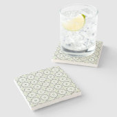 decorative symmetrical geometric pattern coaster  stenen onderzetter (Zijkant)