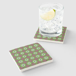 decorative symmetrical geometric pattern coaster  stenen onderzetter