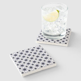 decorative symmetrical geometric pattern coaster  stenen onderzetter