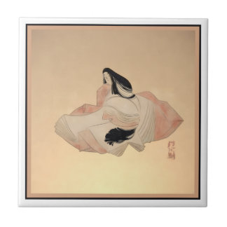 Decorative Tile with Ancient Japanese Print Tegeltje