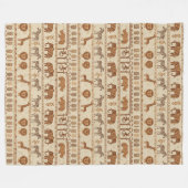 Decorative Tribal Border Safari ID1243 Fleece Deken (Voorkant (Horizontaal))