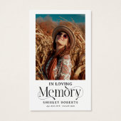Decorative Typography Photo Sympathy Prayer Card (Devant)