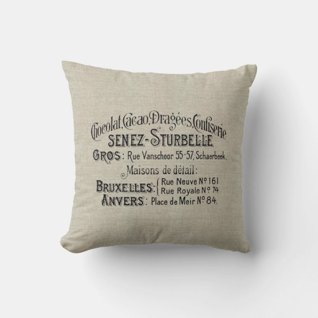  decorator Pillow met Franse chocolade ad Kussen (Voorkant)