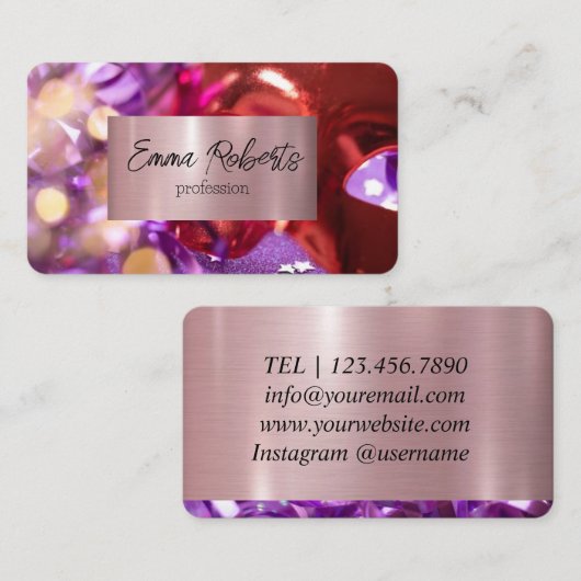 Decorator van de gebeurtenispartij visitekaartje (Voorkant / Achterkant)