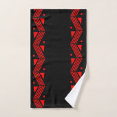 Decorgrens in rood en zwart bad handdoek (Handdoek)