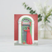 "Decorteren voor een Regency Kerstmis." Briefkaart (Staand voorkant)