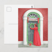 "Decorteren voor een Regency Kerstmis." Briefkaart (Voorkant / Achterkant)