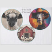 Decoupage 12 & 10" Round Farm Animals  Tissuepapier (Voorkant)