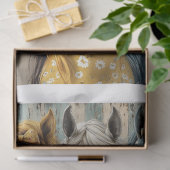 Decoupage 12x16 Whimsical 3 Panel Horses Tissuepapier (Geschenk)