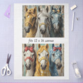 Decoupage 12x16 Whimsical 3 Panel Horses Tissuepapier (Craft)