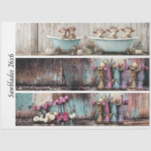 Decoupage 26x6" Boerderijontwerpen voor Handzagen Tissuepapier