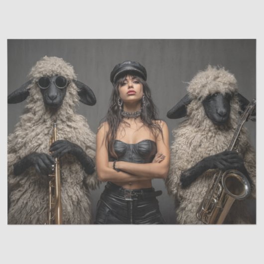 Decoupage 2 Schaap & Chic Band Tissuepapier (Voorkant)