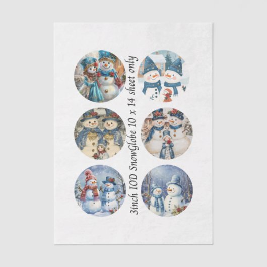 Decoupage 3" Snow Globe Mould Christmas  Tissuepapier (Voorkant)