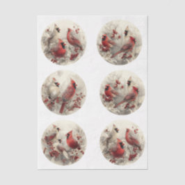 Decoupage 3" Snow Globe Moulds Cardinals Winter Tissuepapier