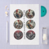 Decoupage 3" Snow Globe Moulds Roosters Red Barn Tissuepapier (Craft)