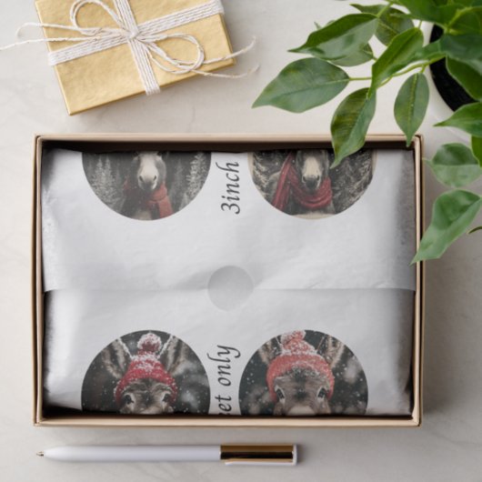 Decoupage 3" Snow Globe Moulds Whimsical Donkeys Tissuepapier (Geschenk)