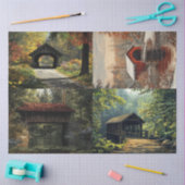 Decoupage 4 Design Overdekte Bruggen Tissuepapier (Craft)