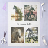 Decoupage 4 Horse Designs Fit 8x10 Canvas  Tissuepapier (Craft)