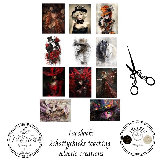 Decoupage 5x7 Steampunk Jesters Pirates & More Tissuepapier
