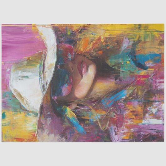 Decoupage Abstracte Cowgirl Bold Kleuren Tissuepapier (Voorkant)