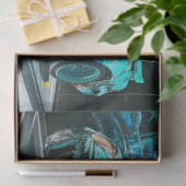 Decoupage Abstracte Gemodificeerde Turquoise Rusty Tissuepapier (Geschenk)