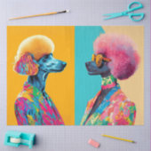 Decoupage Abstracte levendige gekleurde poedels Tissuepapier (Craft)