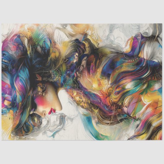 Decoupage Abstracte Patronen Vrouw Pet Tissuepapier (Voorkant)