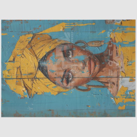 Decoupage Abstracte schilderij Afro-Amerikaanse Te Tissuepapier (Voorkant)