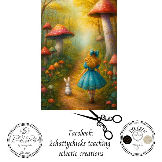 Decoupage Alice Adventures Enchanted Forest Rabbit Tissuepapier