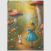 Decoupage Alice Adventures Enchanted Forest Rabbit Tissuepapier (Voorkant)