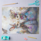 Decoupage Antropomorfe geklede paaskonijnen Tissuepapier (Craft)