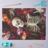 Decoupage Artistic Depiction of Skeleton & Rozen Tissuepapier (Craft)