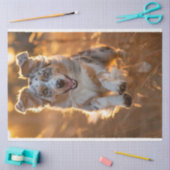 Decoupage Australian Shepherd Running Tissuepapier (Craft)