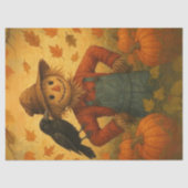 Decoupage Autumn Scarecrow Floppy Pet Pompoenen Tissuepapier (Voorkant)