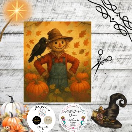 Decoupage Autumn Scarecrow Floppy Pet Pompoenen Tissuepapier