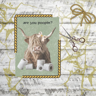 Decoupage Badkamer Highland Ben je aan het poepen? Tissuepapier